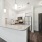 kitchen with stainless steel fridge 